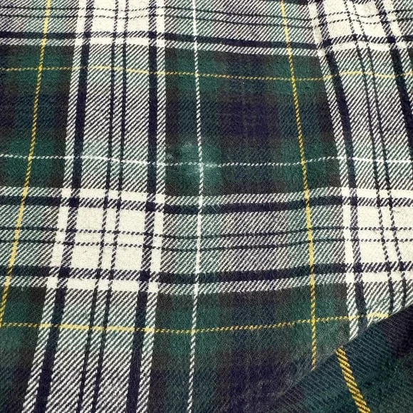 Gap Mens Large Plaid Color Block Flannel Shirt Organic Cotton Y2K VTG Blue/Green - Picture 8 of 10